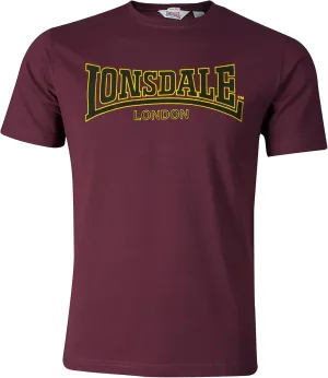 Lonsdale Men's Classic Flock Print Premium Logo T-Shirt 100% Cotton Slim-Fit
