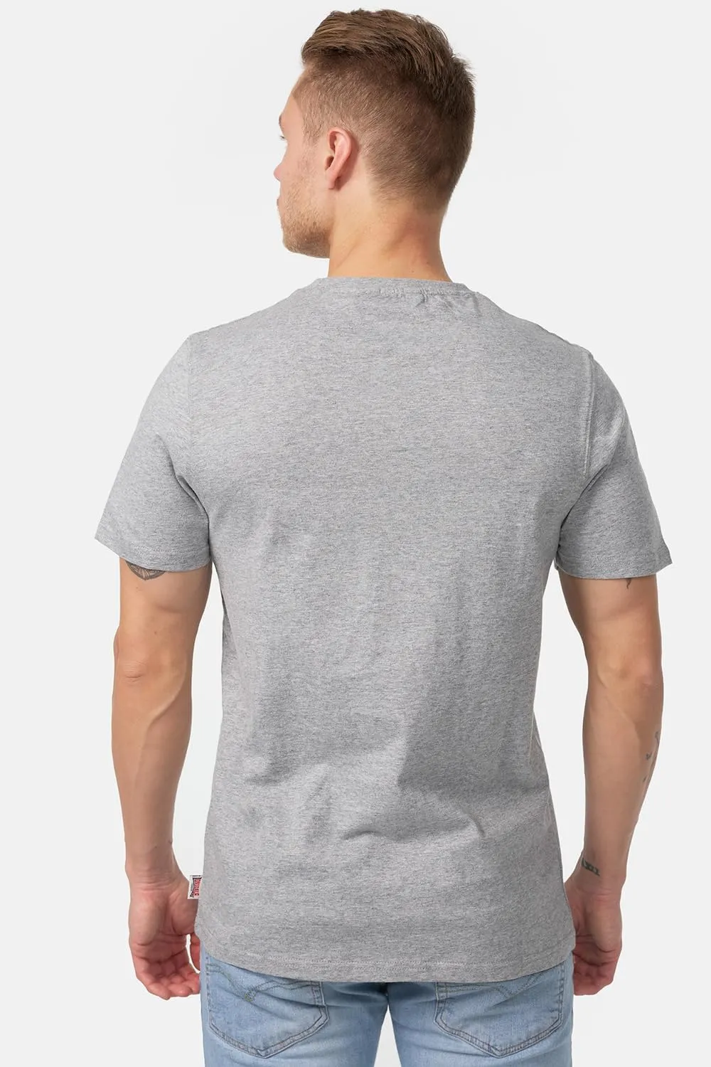 Lonsdale Men's Classic Flock Print Premium Logo T-Shirt 100% Cotton Slim-Fit