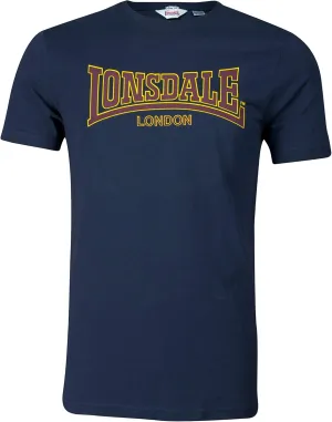 Lonsdale Men's Classic Flock Print Premium Logo T-Shirt 100% Cotton Slim-Fit