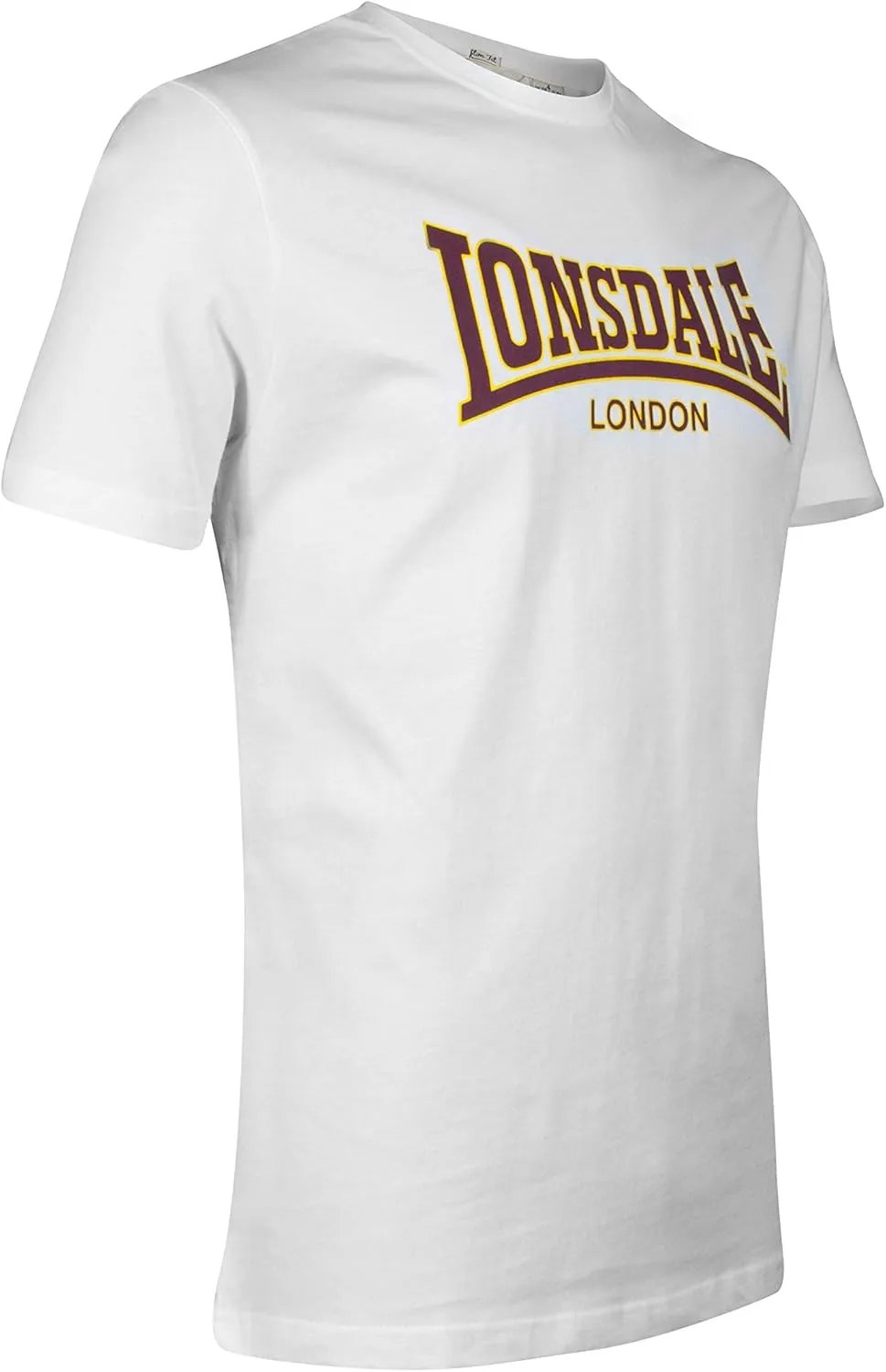 Lonsdale Men's Classic Flock Print Premium Logo T-Shirt 100% Cotton Slim-Fit