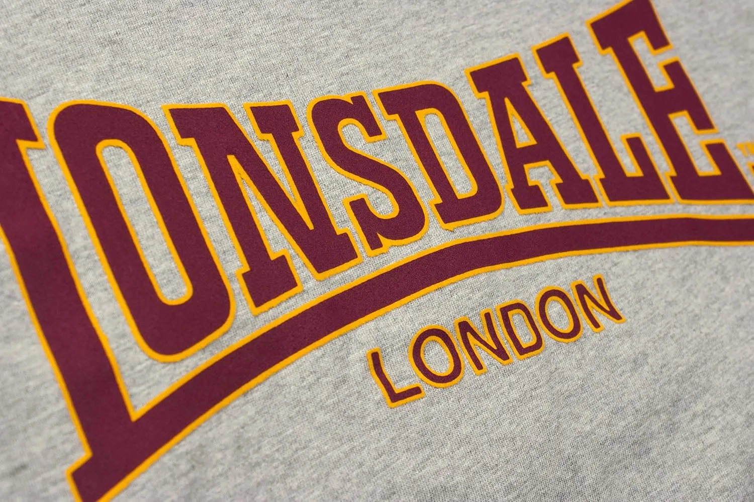 Lonsdale Men's Classic Flock Print Premium Logo T-Shirt 100% Cotton Slim-Fit