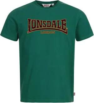 Lonsdale Men's Classic Flock Print Premium Logo T-Shirt 100% Cotton Slim-Fit