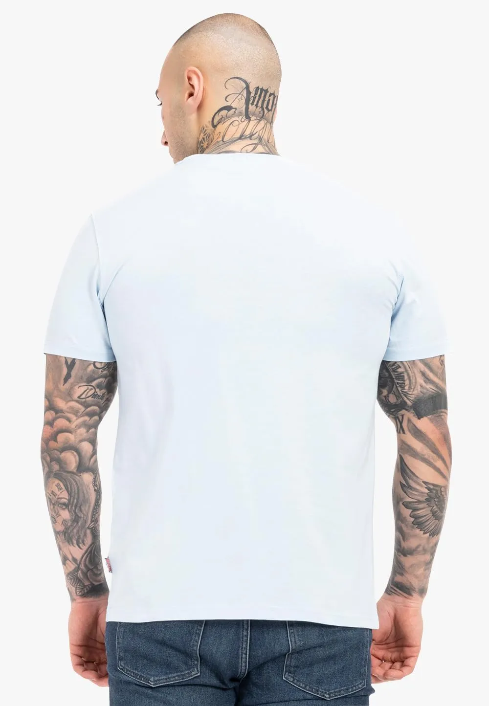 Lonsdale Men's Classic Flock Print Premium Logo T-Shirt 100% Cotton Slim-Fit