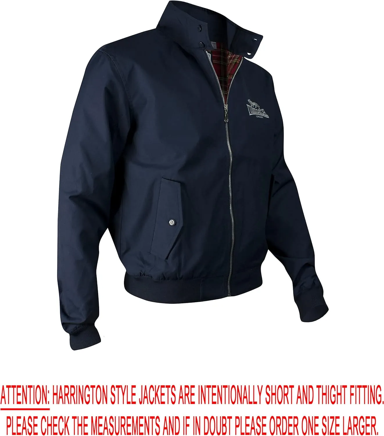 Lonsdale Men´s Classic Harrington Style Jacket Navy Blue England Slim-Fit