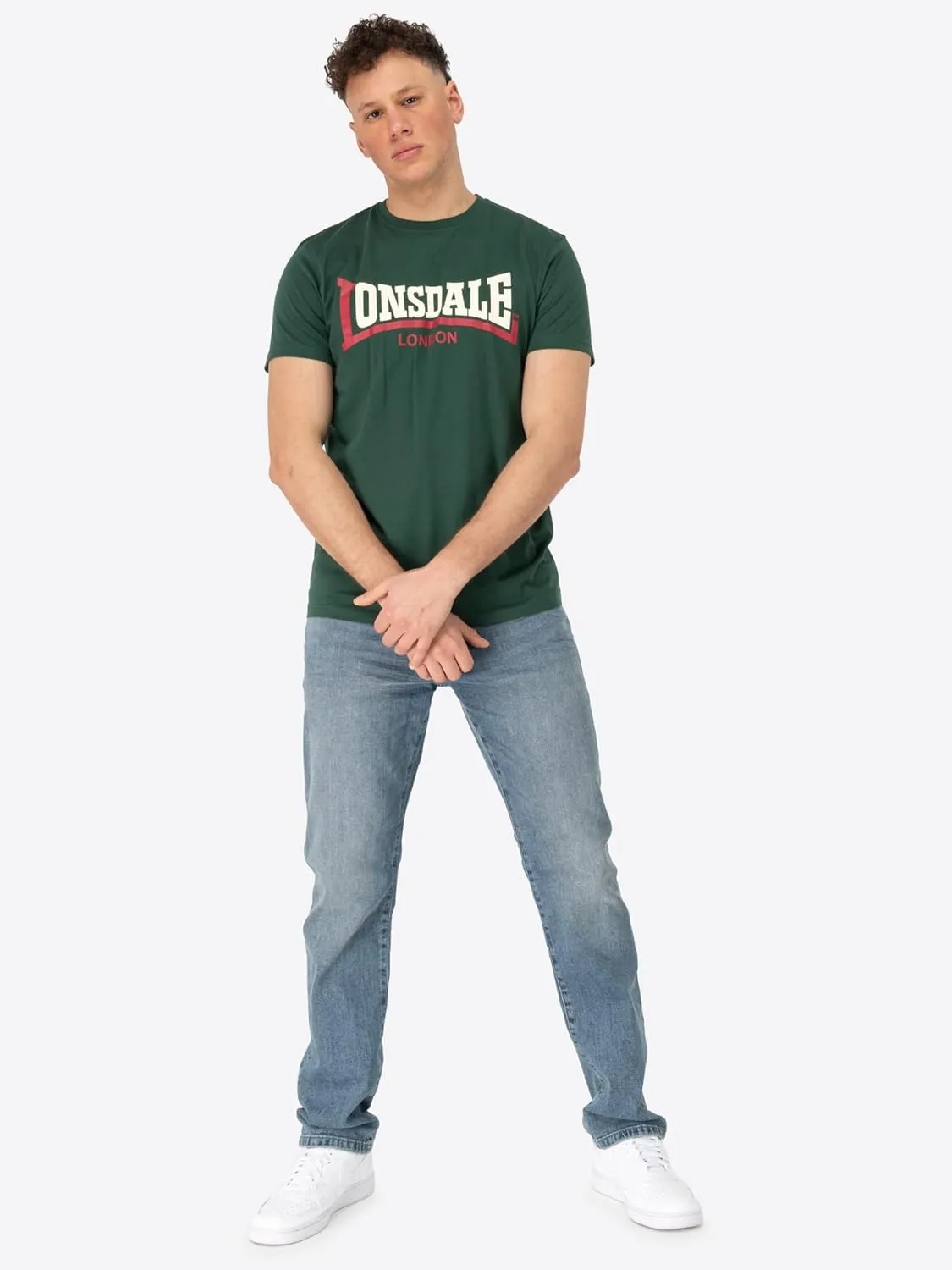 Lonsdale Men's Classic Two-Tone Logo T-Shirt Regular-Fit