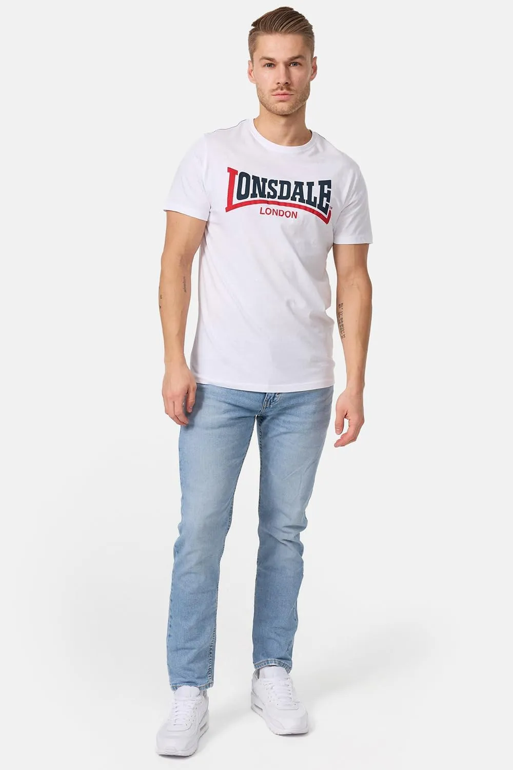 Lonsdale Men's Classic Two-Tone Logo T-Shirt Regular-Fit