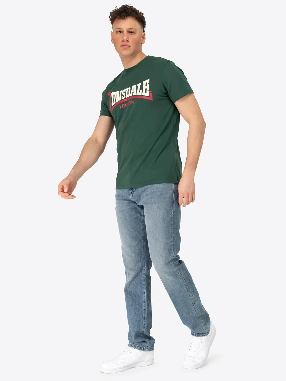 Lonsdale Men's Classic Two-Tone Logo T-Shirt Regular-Fit