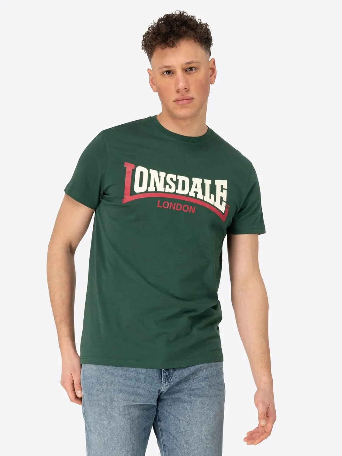 Lonsdale Men's Classic Two-Tone Logo T-Shirt Regular-Fit