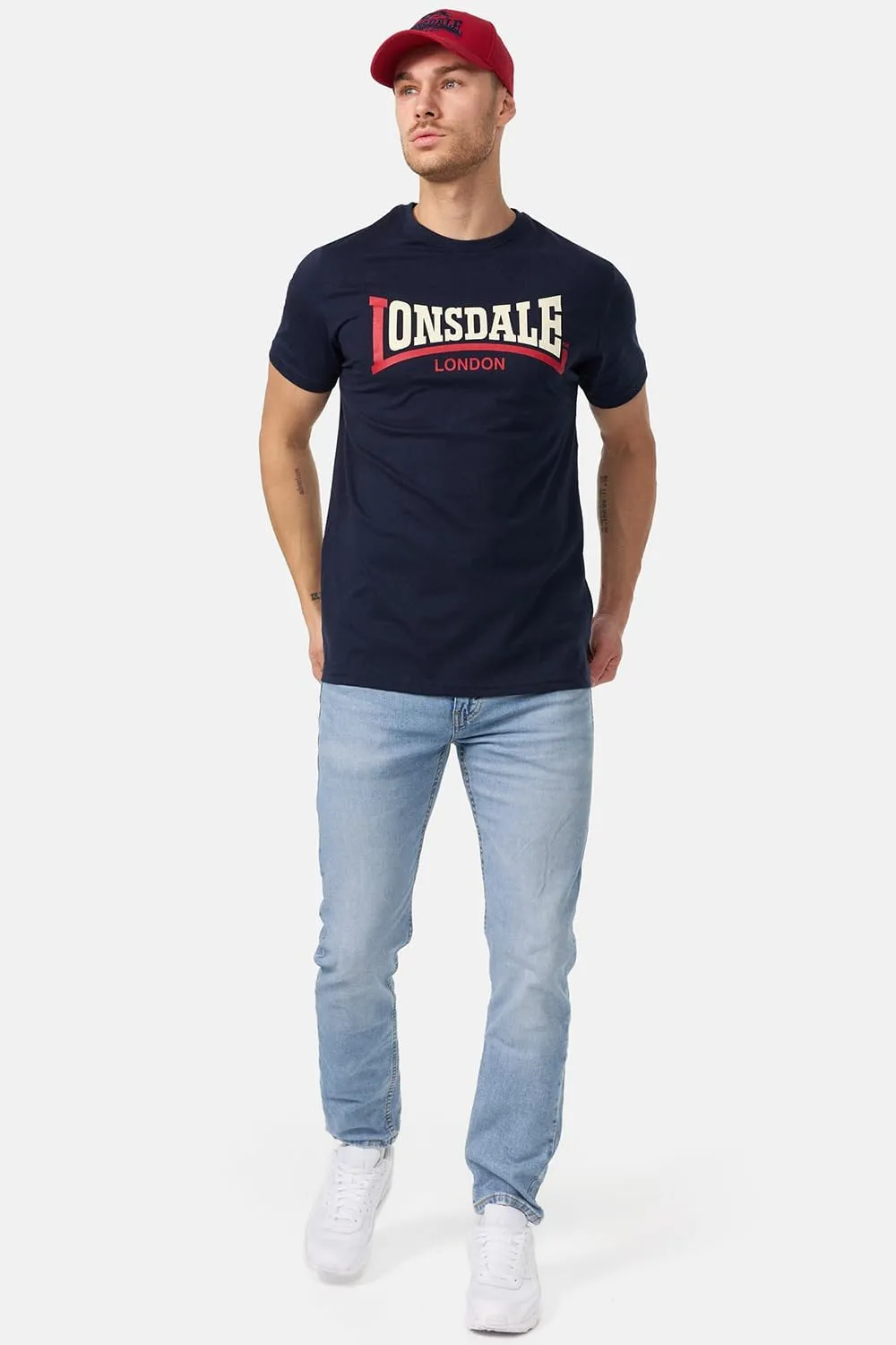 Lonsdale Men's Classic Two-Tone Logo T-Shirt Regular-Fit
