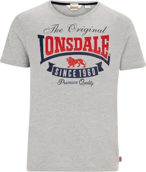 Lonsdale Men´s Regular Fit Premium T-Shirt Logo Original Since 1960 Grey