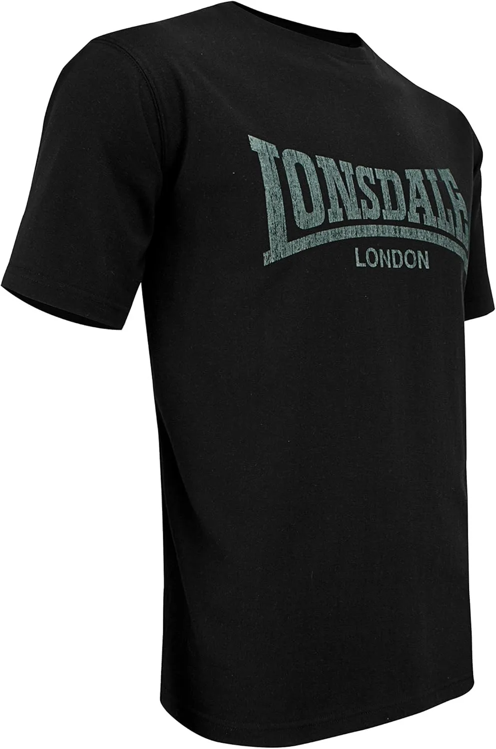 Lonsdale Men´s Regular Fit T-Shirt Kai Soft Touch Vintage Style Logo Black