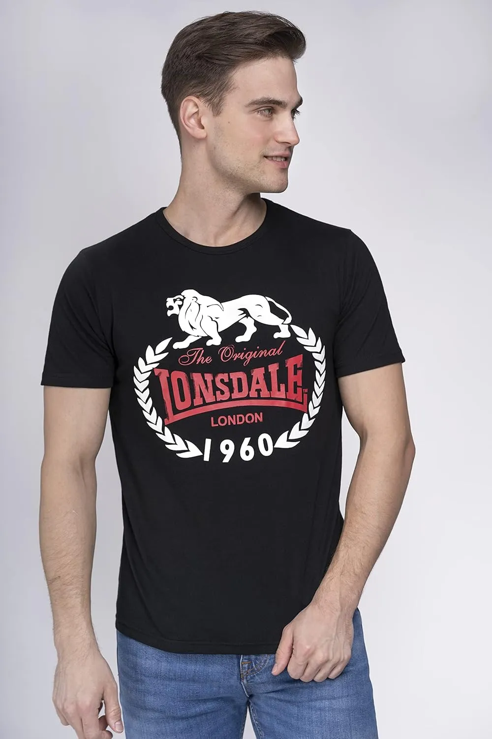 Lonsdale Men's T-Shirt 1960 Original Logo Premium Slim-Fit