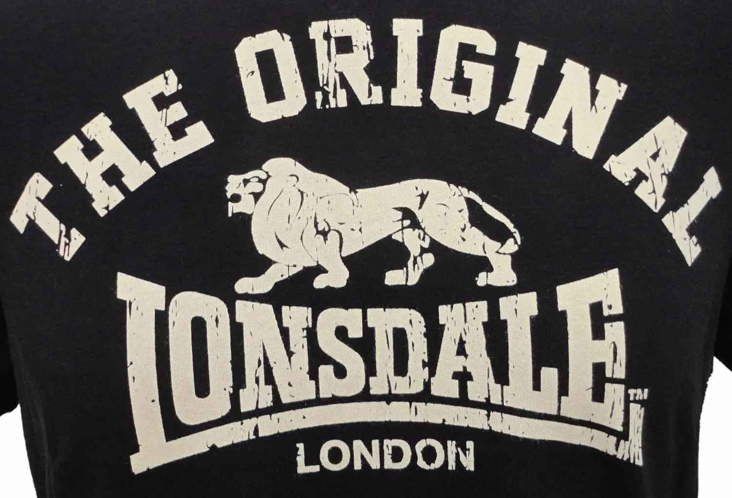 Lonsdale Men's T-Shirt Black The Original Lion Regular-Fit