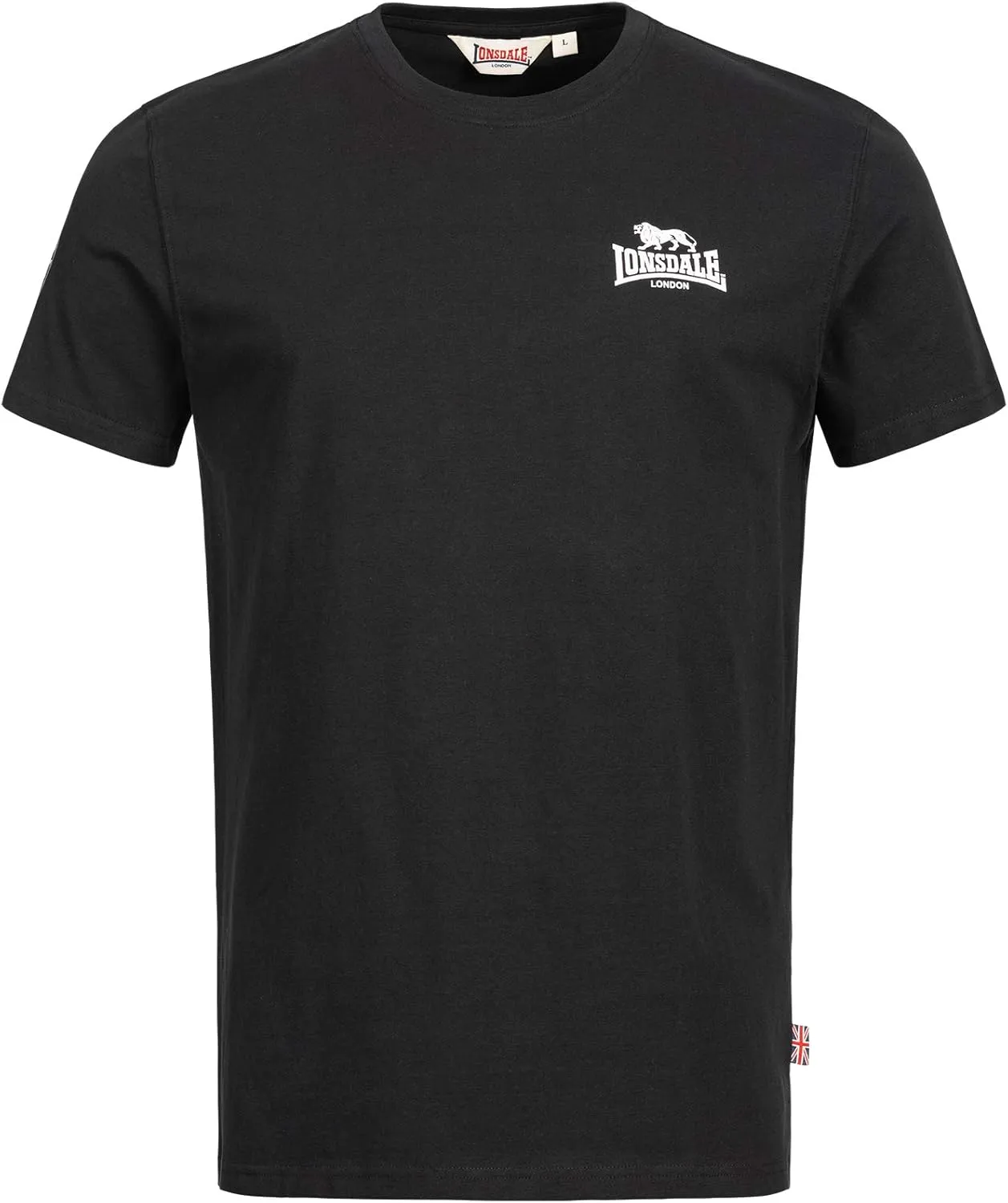 Lonsdale Men's T-Shirt Chest Logo with Against Racism & Hate on Arm Regular Fit