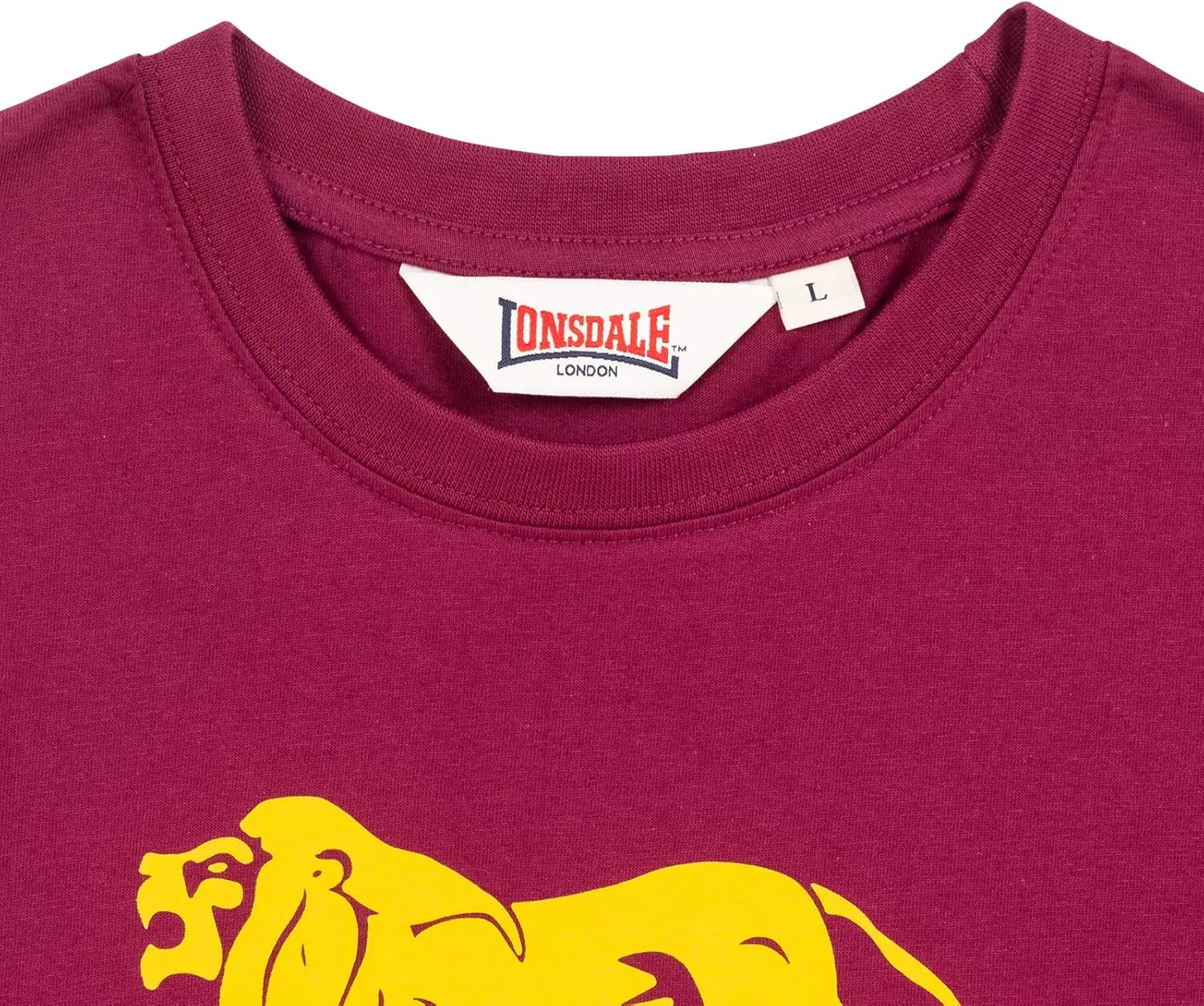 Lonsdale Men's T-Shirt Classic Logo Lion 100% Cotton Regular Fit