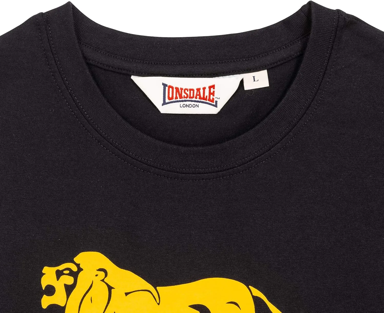 Lonsdale Men's T-Shirt Classic Logo Lion 100% Cotton Regular Fit