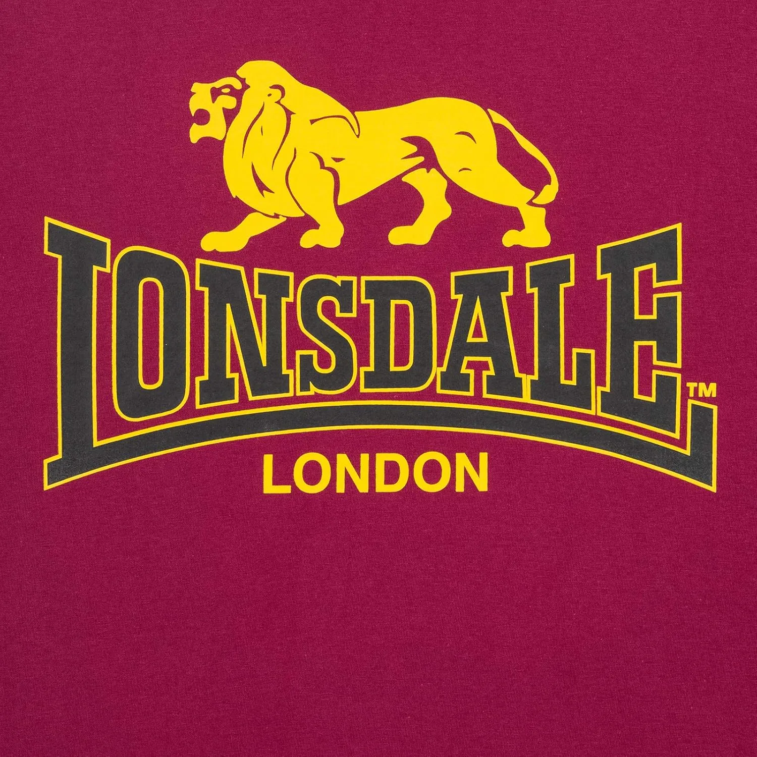 Lonsdale Men's T-Shirt Classic Logo Lion 100% Cotton Regular Fit