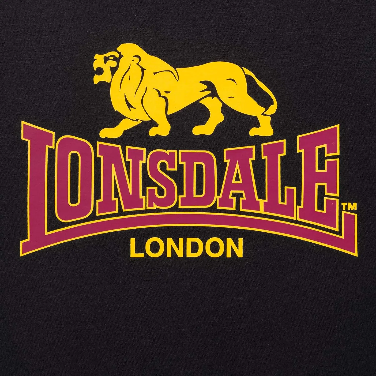 Lonsdale Men's T-Shirt Classic Logo Lion 100% Cotton Regular Fit