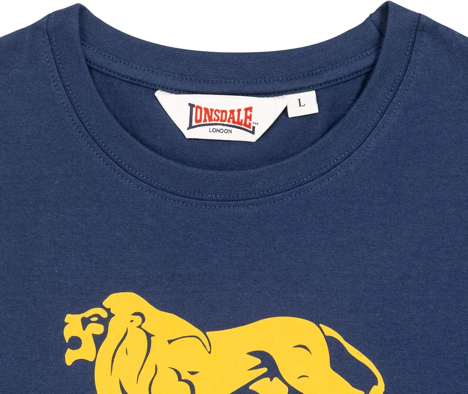Lonsdale Men's T-Shirt Classic Logo Lion 100% Cotton Regular Fit