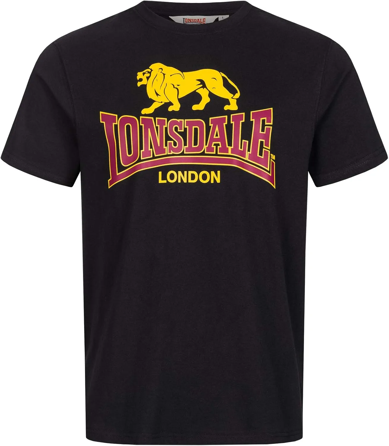 Lonsdale Men's T-Shirt Classic Logo Lion 100% Cotton Regular Fit