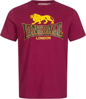 Lonsdale Men's T-Shirt Classic Logo Lion 100% Cotton Regular Fit