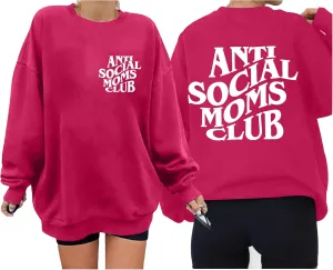 LOTUCY Crewneck Mama Sweatshirt Women Round Neck Casual Oversized Pullover Hoodies Long Sleeve Blouse Tops