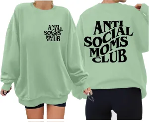 LOTUCY Crewneck Mama Sweatshirt Women Round Neck Casual Oversized Pullover Hoodies Long Sleeve Blouse Tops