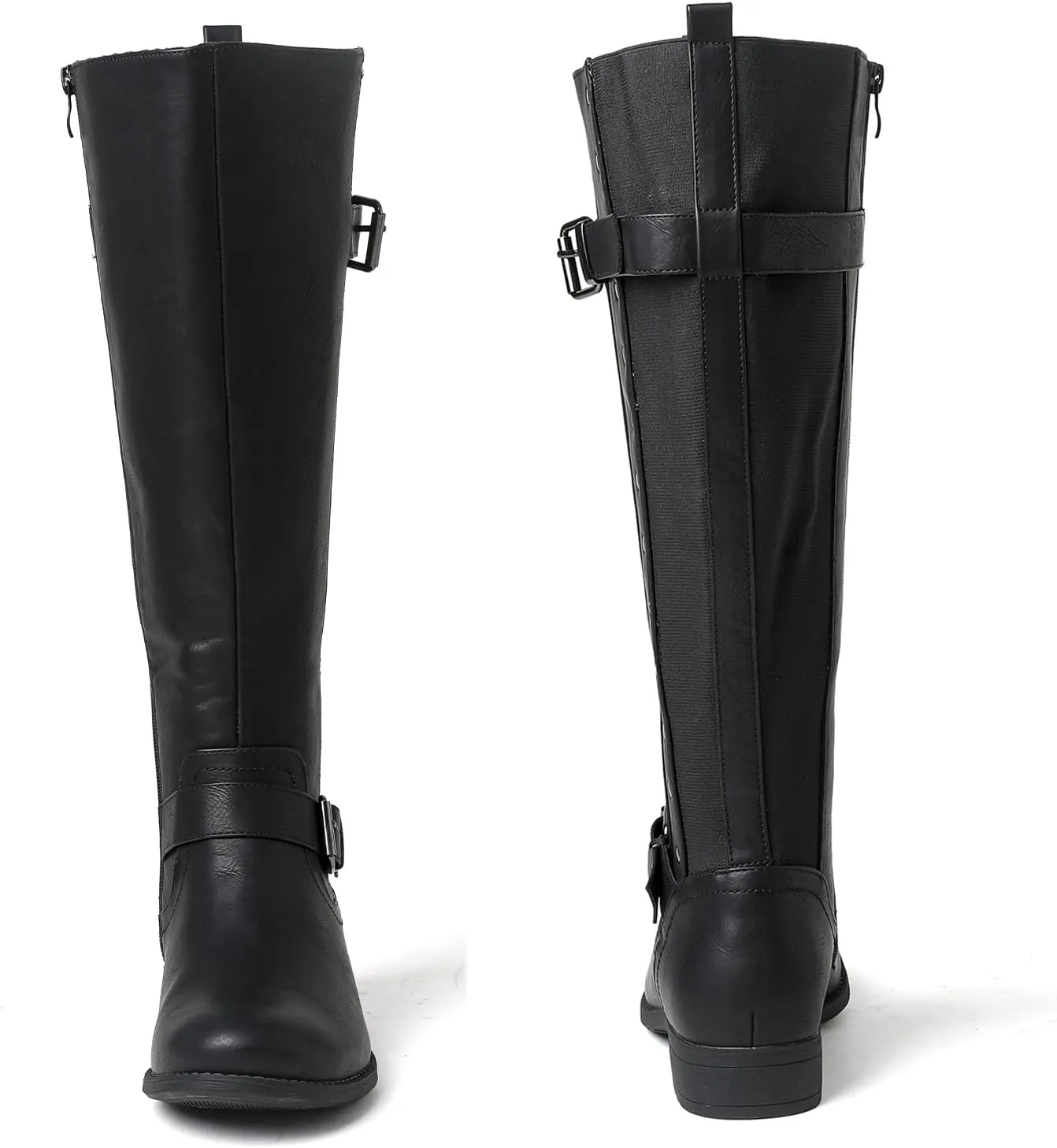 Luoika Women's Extra Wide Calf Knee High Boots, Wide Width Round-Toe Blocked Heel Winter Tall Boots.