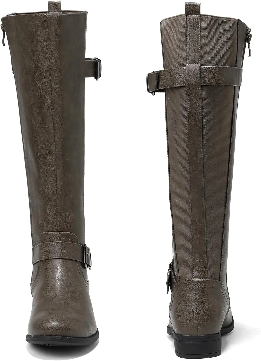 Luoika Women's Extra Wide Calf Knee High Boots, Wide Width Round-Toe Blocked Heel Winter Tall Boots.