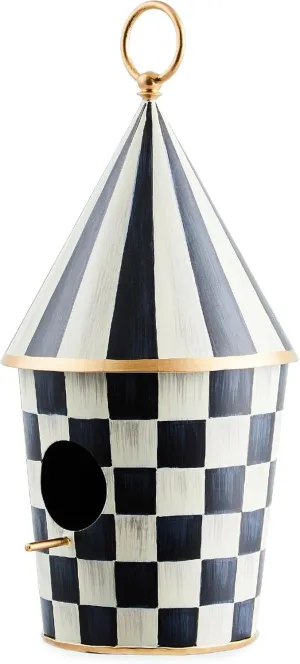 MACKENZIE-CHILDS Courtly Birdhouse, Decorative Black-and-White Metal Birdhouse