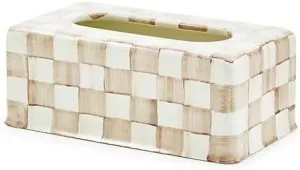 MACKENZIE-CHILDS Mocha Check Standard Tissue Box Cover