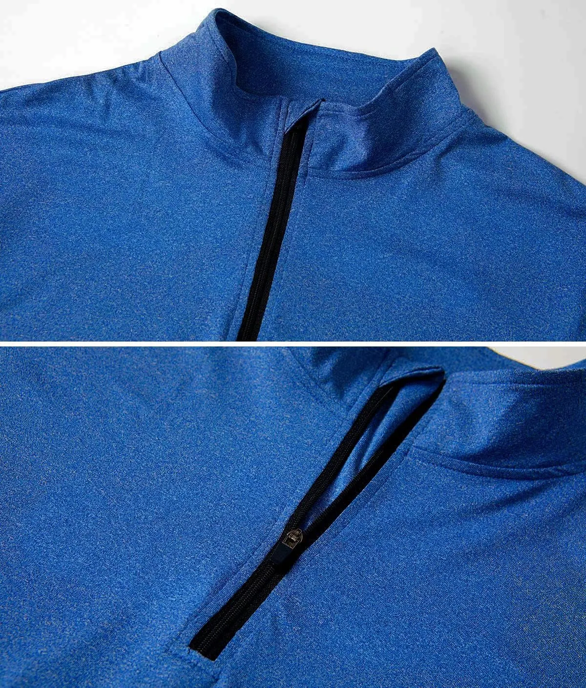 MANSDOUR Men's Quick-Dry Active Sports Shirts Quarter Zip Long Sleeve Running Pullover Tops Outdoor Sweatshirt