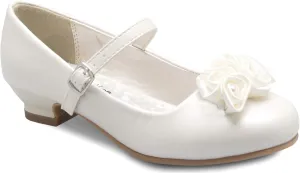Mary Jane Shoes with Pretty Satin Rolled Rosettes Patent Leather