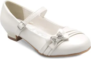 Mary Jane Shoes with Pretty Satin Rolled Rosettes Patent Leather