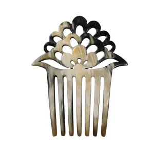 Marycrafts Lotus Flower Buffalo Horn 7 Prongs Hair Fork, Hair Side Comb, Hair Pin, Hair Accessory (MultiColor)