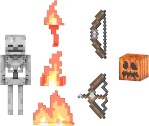 Mattel Minecraft Diamond Level Skeleton Action Figure with 6 Accessories, 5.5-in Collector Scale & Pixelated Design