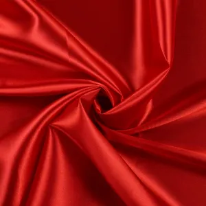 MDS Pack of 10 Yard Charmeuse Satin Fabric for Wedding Arch Drapery Panel Party Event Banquet Decoration Home Curtain Dress DIY Crafts Costumes Apparel Bridal Silky Sateen 44" Wide - Red