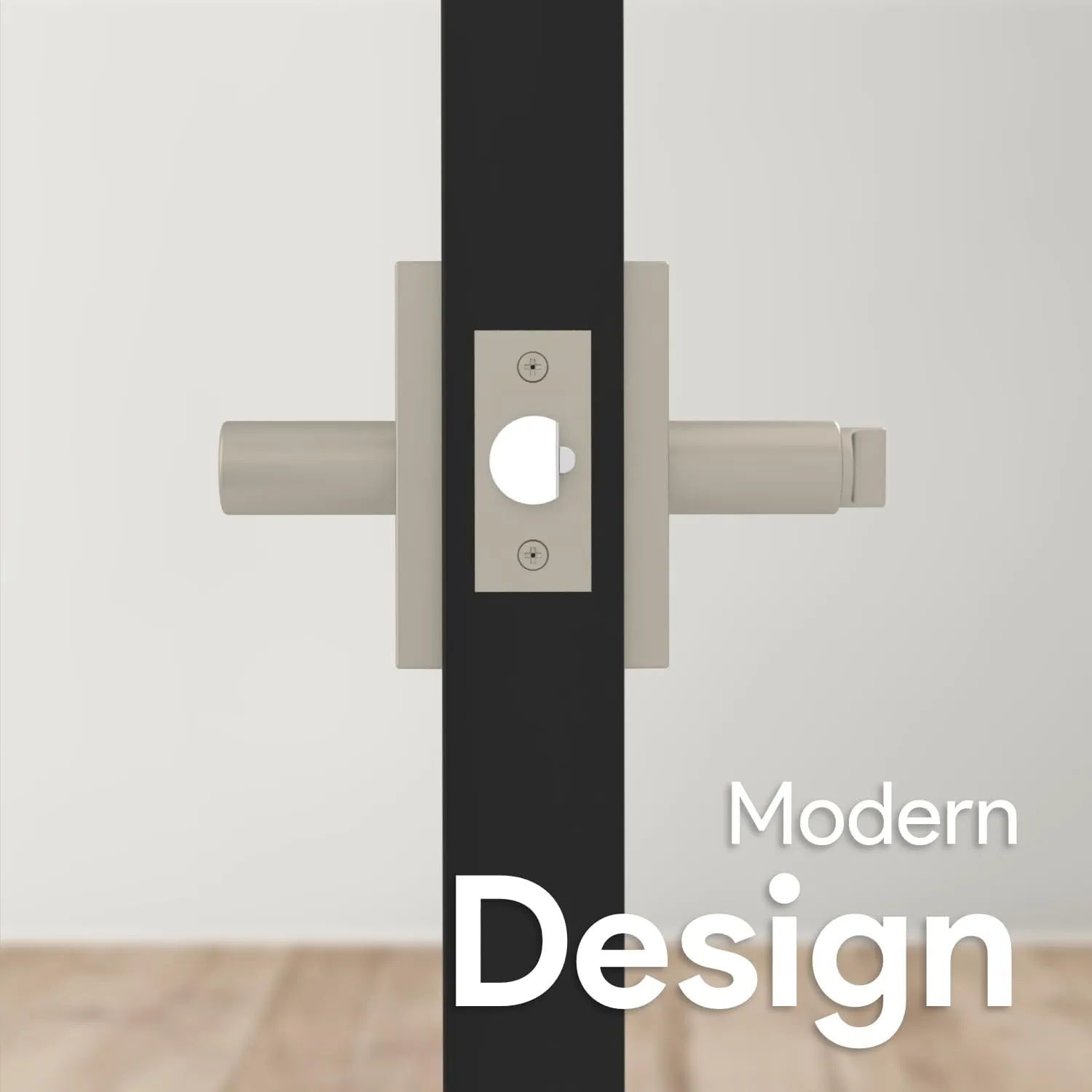 Mega Handles Glamor Entry Lever & Lock Door Handle Set for Hallway, Closet and Bathroom, Heavy Duty Door Levers, Fits All Standard Door Sizes, Screws Included - Satin Nickel (1 Pack)