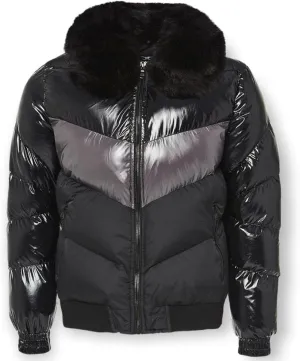 Men Blocked Puffer Jacket_91587 (US, Alpha, 3X-Large, Regular, Regular, Triple Black)