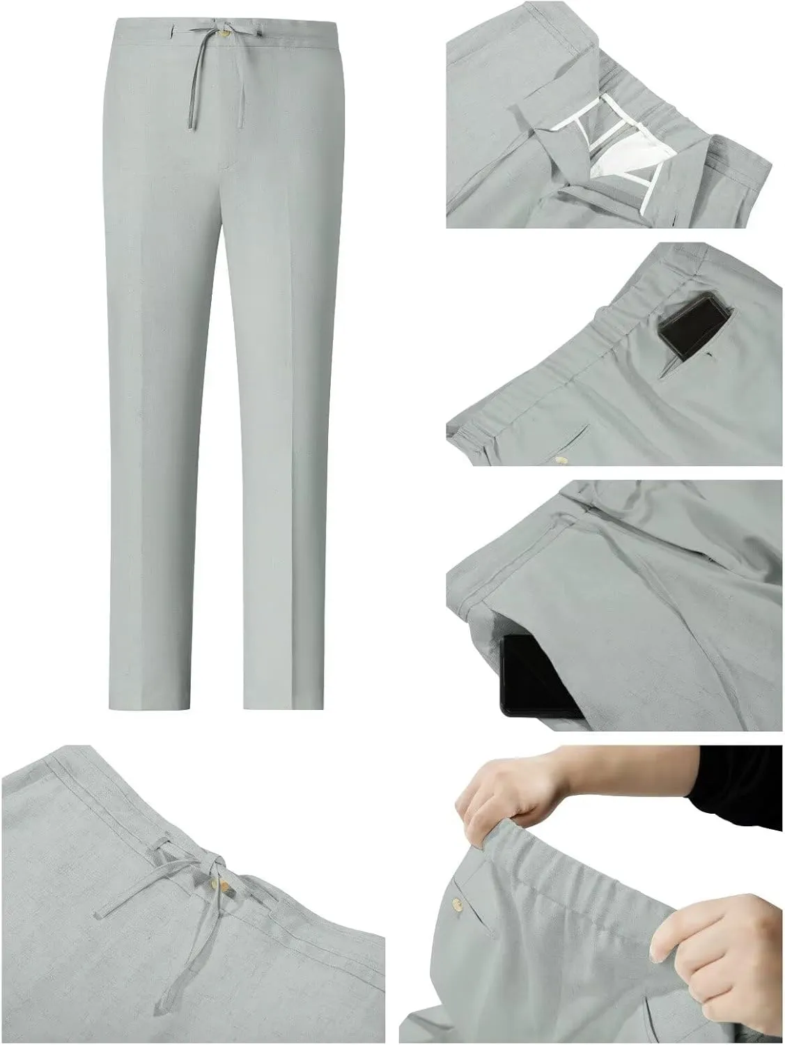 Men Linen Suits 2 Piece Summer Beach Suit Casual Holiday Outfits Lightweight Groomsmen Blazer Pants Set Wedding Prom Tuxedos