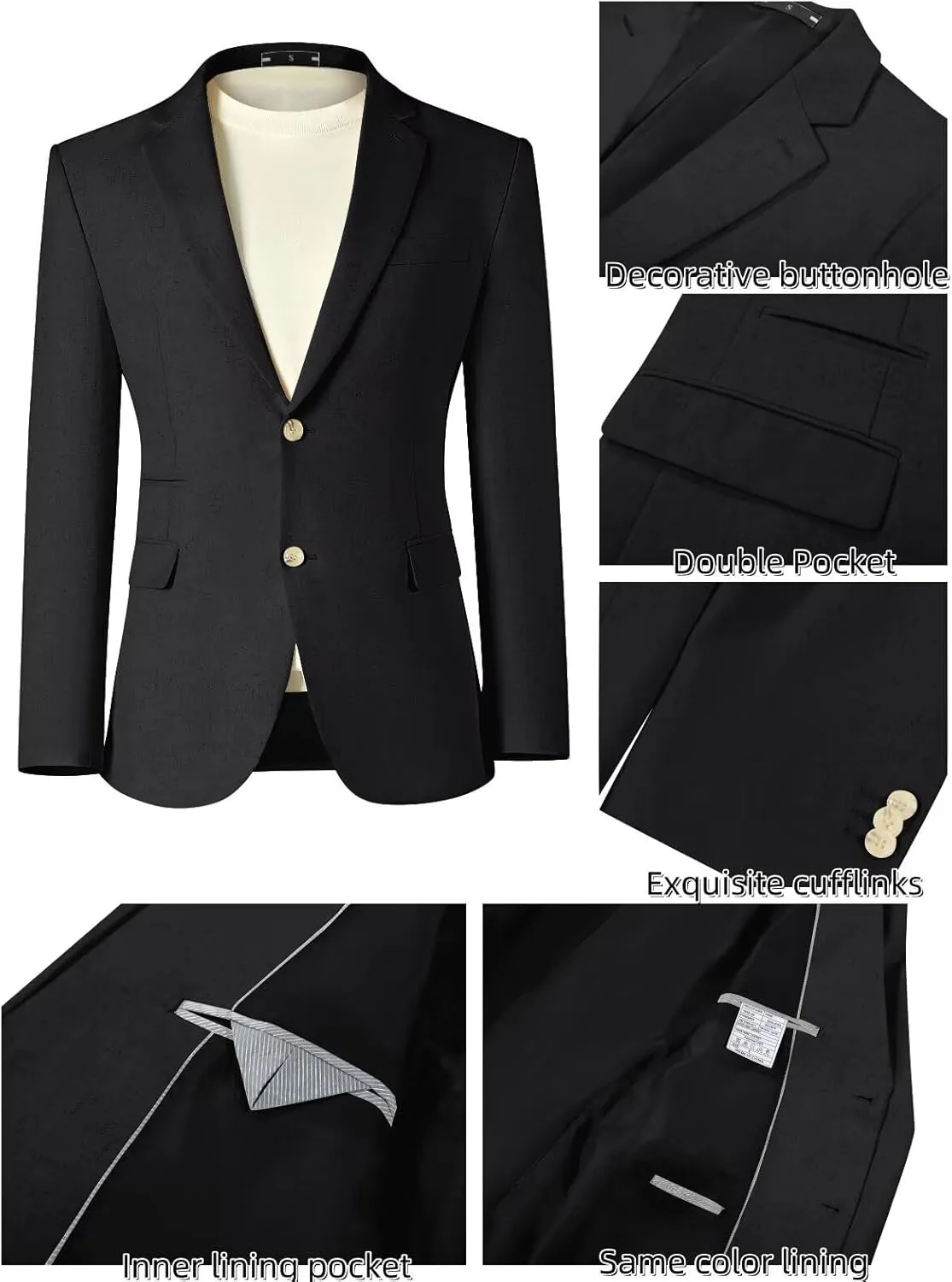 Men Linen Suits 2 Piece Summer Beach Suit Casual Holiday Outfits Lightweight Groomsmen Blazer Pants Set Wedding Prom Tuxedos