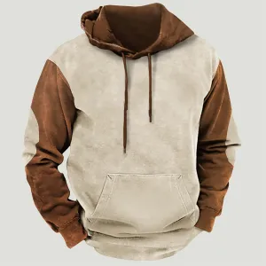Mens 2024 Fall Fashion Sweatshirt Long Sleeve Solid Color Hoodie Drawstraing Vintage Loose Sweatshirts