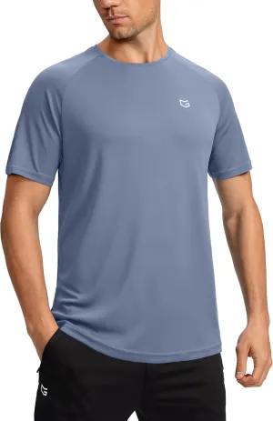Men's Dry Fit Short Sleeve T-Shirt Crewneck Lightweight Tee Shirts for Men Workout Athletic Casual