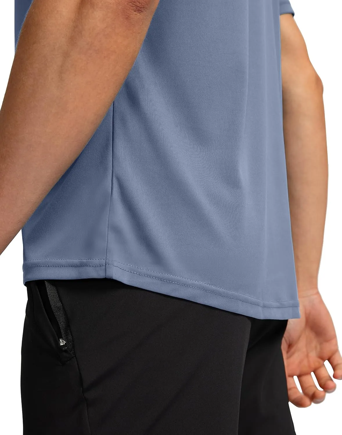 Men's Dry Fit Short Sleeve T-Shirt Crewneck Lightweight Tee Shirts for Men Workout Athletic Casual