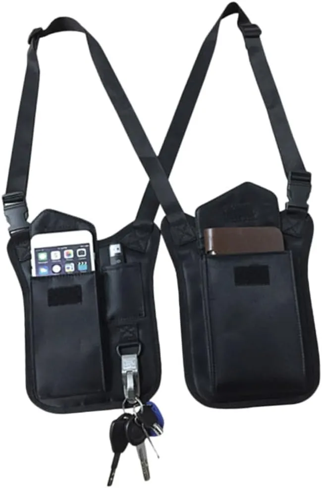 Men's Hidden Underarm Bag Concealed Carry Crossbody Nylon Armpit Wallet Anti-theft Design Black Key Case