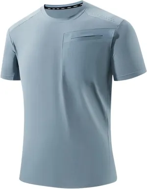 Mens Ice Silk Shirts Summer Lightweight Quick Dry Crewneck Short Sleeve Tees Blouse Casual Moisture Wicking Gym Tops