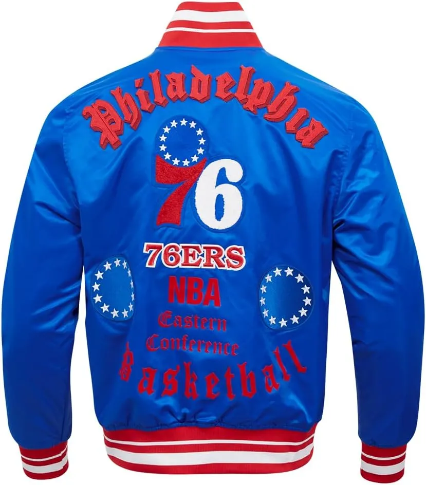 Mens NBA Old English Satin Jacket