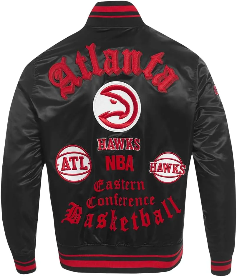 Mens NBA Old English Satin Jacket