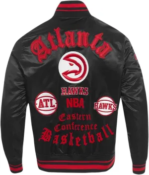 Mens NBA Old English Satin Jacket