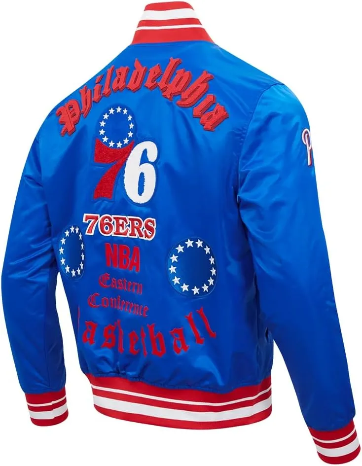 Mens NBA Old English Satin Jacket
